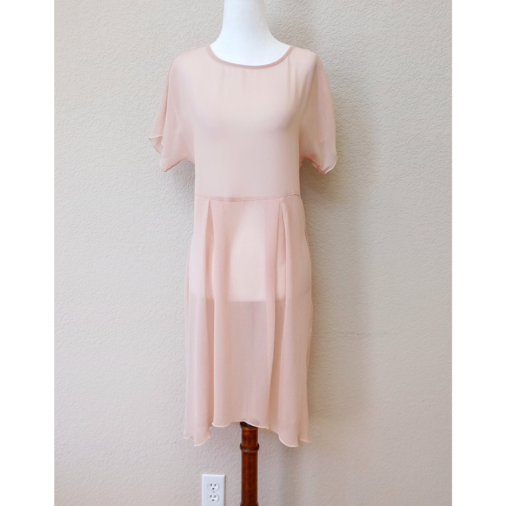 Zara Woman dusty pink sheer dress